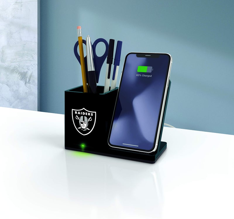 SOAR NFL Wireless Charger and Desktop Organizer, Las Vegas Raiders - Image 3